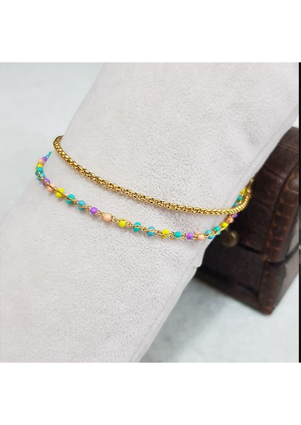 Paslanmaz Sarı Çelik, Boncuklu ve Zincir 2'li