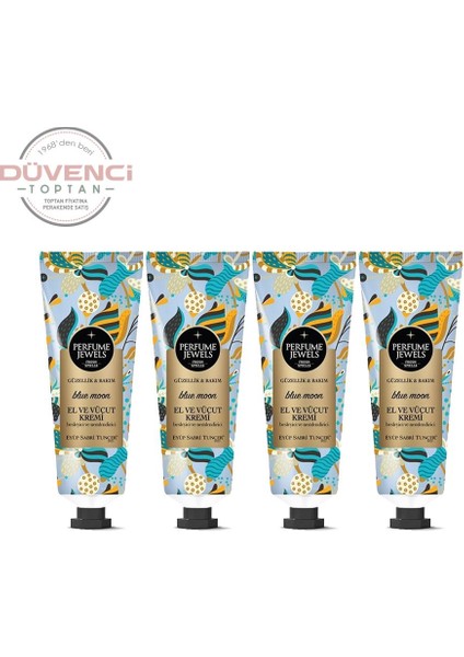 Perfume Jewels Blue Moon El ve Vücut Kremi 50 ml x 4 Adet