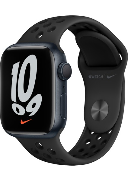 Watch Nike Seri 7 Gps, 41MM Siyah Alüminyum Kasa  ve Siyah Nike Spor Kordon - Regular MKN43TU/A