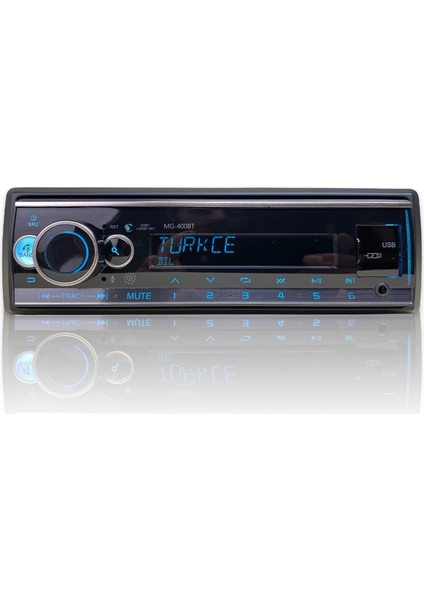 MG Audio Mgaudio MG-400BT Alpine Üretimi Profesyonel Oto Teyp - Bluetooth/usb/aux/fm - 4X50WATT Anfi Uyumlu Rgb Türkçe Dil Radyo - 2 Yıl Garanti