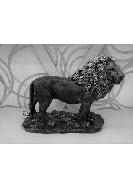 Dekoratif Aslan Biblo Gümüş Varak