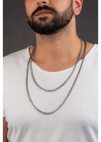 Italyan Örgü Model 75 cm Çelik Erkek Kolye