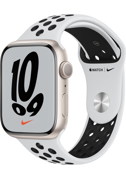 Watch Nike Seri 7 Gps, 45MM Beyaz Alüminyum Kasa  ve Beyaz Nike Spor Kordon - Regular MKNA3TU/A