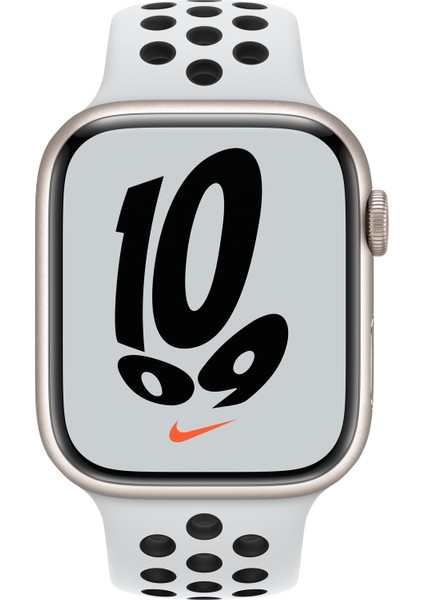 Watch Nike Seri 7 Gps, 45MM Beyaz Alüminyum Kasa  ve Beyaz Nike Spor Kordon - Regular MKNA3TU/A