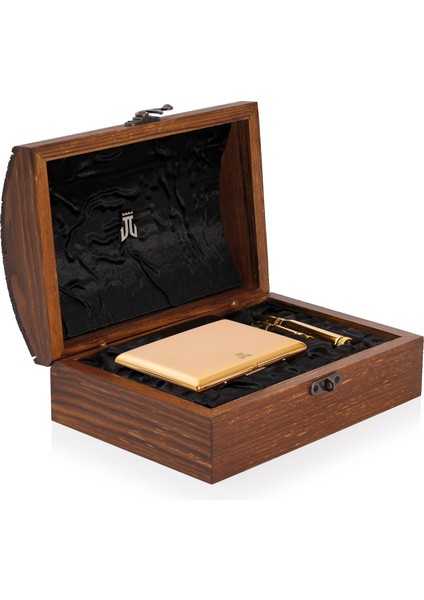 Mermi Çakmak ve Metal Sigara Tabakası Sandık Set
