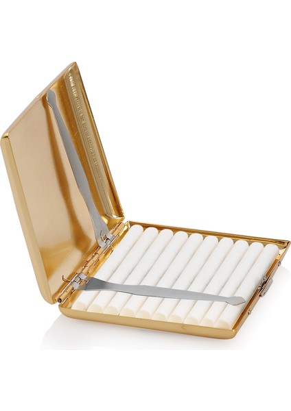 Mermi Çakmak ve Metal Sigara Tabakası Sandık Set