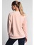 ALAMEDA Pembe Bisiklet Yaka Baskılı Oversize Kadın Sweatshirt 5