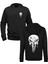 Punisher Resim Baskılı Siyah Ön Arka Çocuk Baskılı Sweatshirt 1