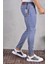 Erkek Jeans Skinny Fit Likralı Açık Mavi Dar Paça Tırnaklı Kot Pantolon 2