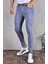 Erkek Jeans Skinny Fit Likralı Açık Mavi Dar Paça Tırnaklı Kot Pantolon 1