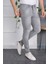 Erkek Jeans Skinny Fit Likralı Açık Gri Dar Paça Kot Pantolon 2