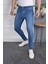 Italyan Kesim Skinny Fit Likralı Canlı Mavi Dar Kesim Tırnaklı Erkek Jean Kot Pantolon 3