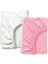 Pamuklu Bebek ve Çocuk Lastikli Çarşaf Beyaz ve Pembe 70X120 (2 Adet) 1