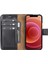 Apple iPhone 12 Mini Florence Siyah Deri Cüzdan Telefon Kılıfı 3