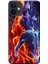 Apple iPhone 12 Kılıf Alevli Aşk Sarılma Baskılı Esnek TPU Silikon 1