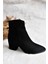Siyah Süet Kalın Topuklu Kadın Bot L251089302 4