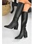 Siyah Kalın Topuklu Kadın Çizme L251081609 3