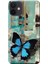Apple iPhone 12 Kılıf Pastel Kelebek Baskılı Esnek TPU Silikon 1
