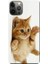 Apple iPhone 12 Pro Kılıf Sevimli Kedi Baskılı Esnek TPU Silikon 1
