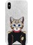 Apple iPhone XS Kılıf Üniformalı Kedi Baskılı Esnek TPU Silikon 1