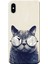 Apple iPhone X Kılıf Gözlüklü Kedi Baskılı Esnek TPU Silikon 1