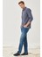 Erkek Arizona Koyu Mavi Straight Fit Normal Bel Düz Paça Esnek Jean Pantolon 4