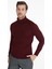 Erkek Bordo Desenli Tam Balıkçı Yaka Regular Fit Triko Kazak 1