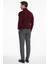 Erkek Bordo Desenli Tam Balıkçı Yaka Regular Fit Triko Kazak 3