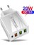 Hızlı Şarj PD20W + Qc3.0 USB + 2.4A Çift USB Çoklu Şarj +  3 A Hızlı Şarj Kablosu - Type C 2