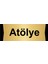 Atölye 7X20CM Altın Renk Metal Yönlendirme Levhası 1