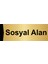 Sosyal Alan 5X20CM Altın Renk Metal Yönlendirme Levhası 1