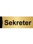 Sekreter 10X20CM Altın Renk Metal Yönlendirme Levhası 1