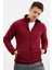 Erguvan Yazı Nakışlı Dik Yaka Fermuarlı Standart Kalıp Erkek Sweatshirt Polar - 87992 5