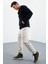 Lacivert Erkek Yazı Nakışlı Dik Yaka Fermuarlı Standart Kalıp Sweatshirt Polar - 87992 4