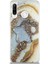 Caseworld Huawei P30 Lite Kapak Mermer Desenli Pop Socketli Silikon Kılıf - Gold 1