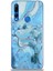 Caseworld Huawei Y9 Prime 2019 Kapak Mermer Desenli Pop Socketli Silikon Kılıf - Mavi 1
