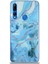 Caseworld Huawei Y9 Prime 2019 Kapak Mermer Desenli Pop Socketli Silikon Kılıf - Mavi 2