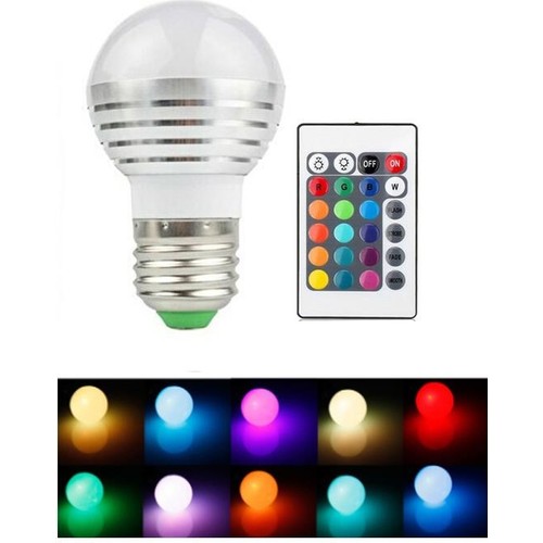 5 Watt Kumandali Rgb Led Ampul Beyaz Isikli Dim Edilebilir Fiyati