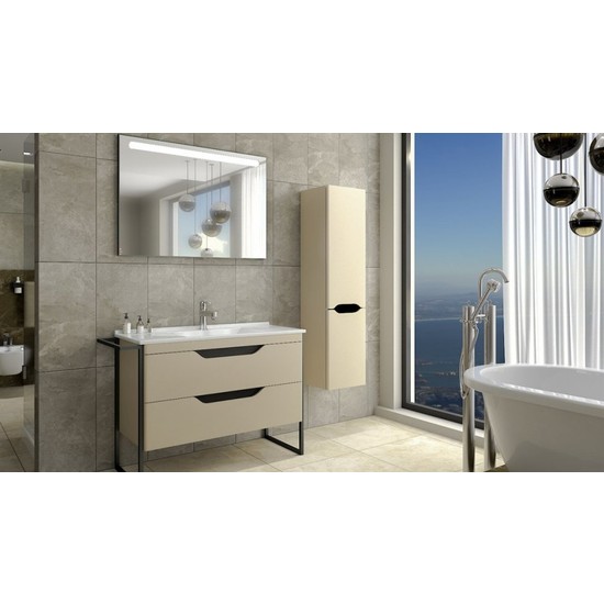 Aquanil Metawood 100 Cm Banyo Dolabi Beyaz Lavabolu Fiyati