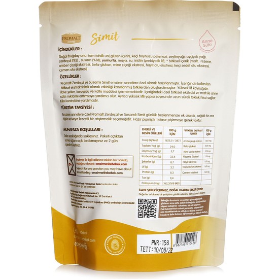Promalt Zerdeçal - Susamlı Simit 100 gr Fiyatı - Taksit Seçenekleri