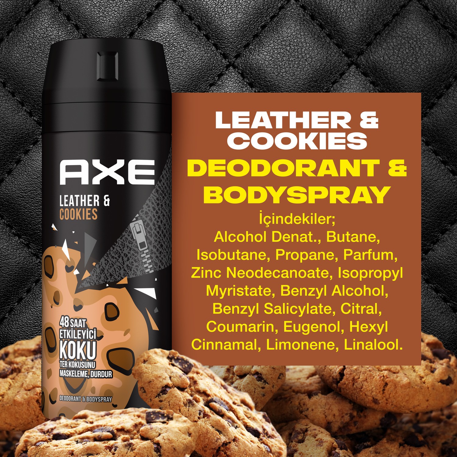 Axe Erkek Deodorant Bodyspray Leather Cookies 48 Saat Fiyat 
