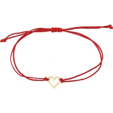 Altın Köşe Şans Bilekliği Kalp 14 Ayar Altın