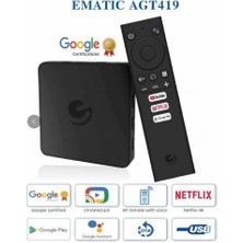 Ematic AGT419 Netflıx Google Sertifikalı 4K Ultra HD Android TV Box