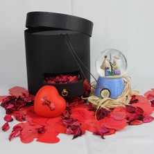 Moryconcept Kar Küresi Müzikli Işıklı Papatya Kolye 365 Gün Aşk Sözler Rafya Saman Gül Kuruları Çekmeceli Kutu Set Hediye