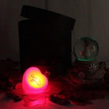 Moryconcept Kar Küresi Papatyalı Işıklı Müzikli Papatya Kolye Aşk Sözler Rafya Saman Gül Kuruları Çekmeceli Kutu Set Hediye