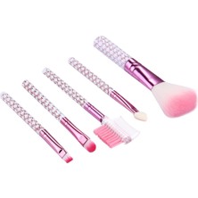 Sunsky 5 1 Pembe Çizgili Desen Profesyonel Makyaj Aracı Kiti Pembe (Yurt Dışından)