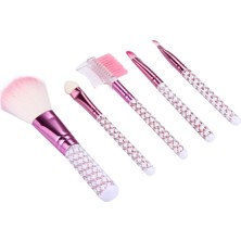 Sunsky 5 1 Pembe Çizgili Desen Profesyonel Makyaj Aracı Kiti Pembe (Yurt Dışından)