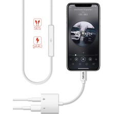 Wiwu LT01 Pro Lightning 3.5 mm Aux Kulaklık ve Şarj Dönüştürücü Ses Adaptörü