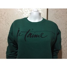 DaisyModa Üç Iplik Şardonlu Baskılı Sweatshirt