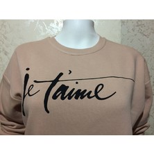 DaisyModa Üç Iplik Şardonlu Baskılı Sweatshirt